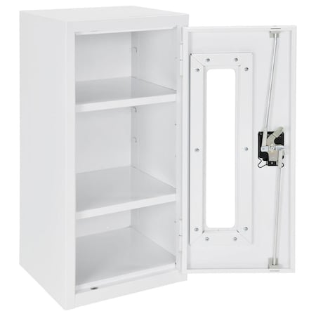 Global Industrial Assembled Clear View Wall Storage Cabinet, 13-3/4x12-3/4x30, Off White 270017WH